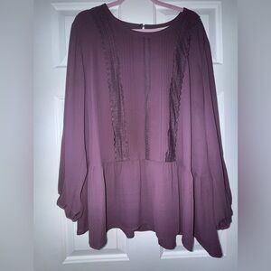 Women's purple chiffon blouse Size 18W. Brand is Sejour from Nordstrom.